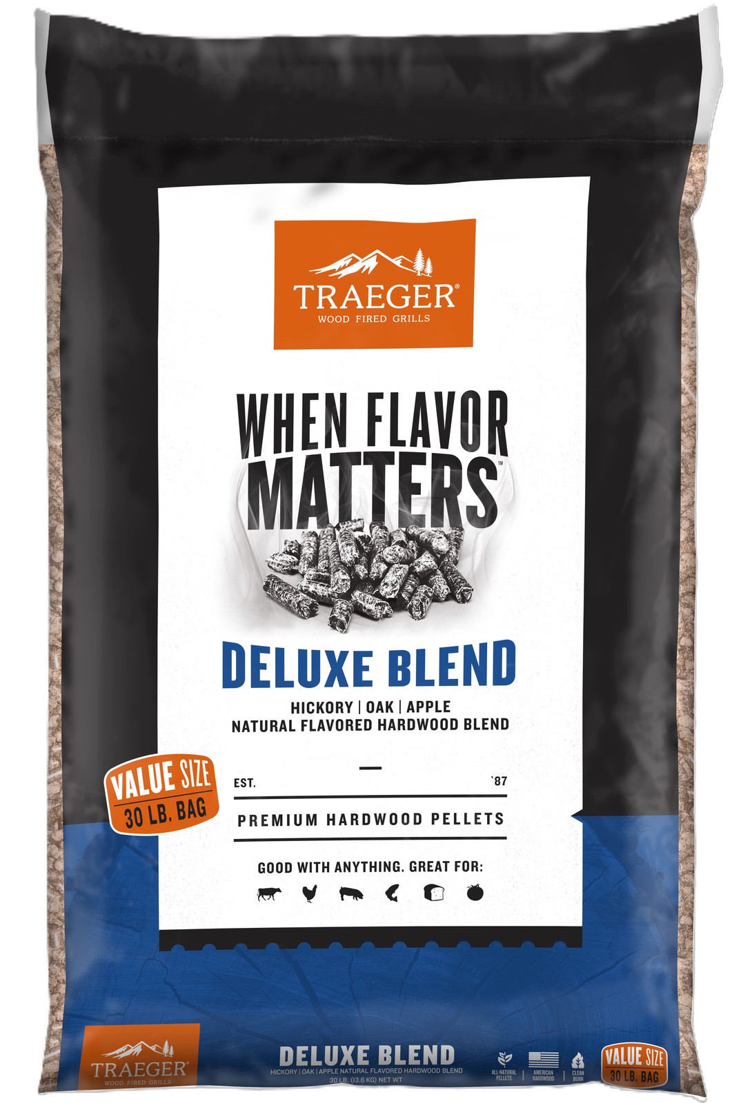 Deluxe Blend Wood Pellets, 30 Lbs. Hickory