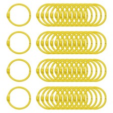 48Pcs Loose Leaf Binder Rings, 1.2 Inch Metal Open Card Rings, Yellow