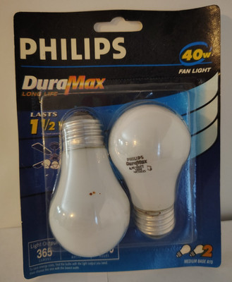 Philips DuraMax 40W Clear Ceiling Fan  A15 Bulbs 2 Total Bulbs