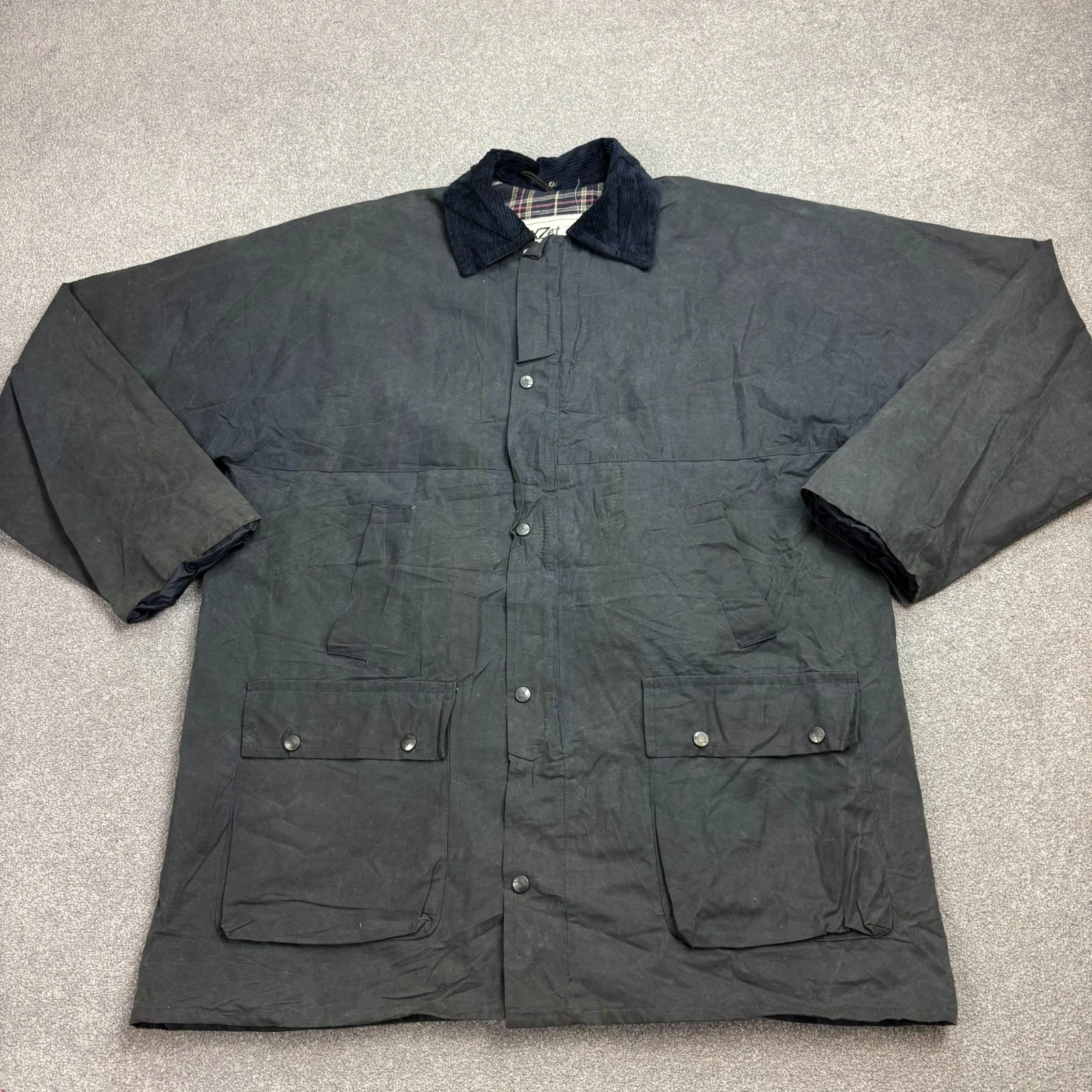 Wax Jacket Adult 2XL XXL Blue Hunting Country Outdoors Waterproof Coat Mens*