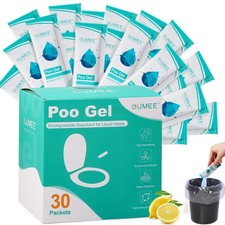 Lemon Portable Toilet Gel, Poo Gel for Potty, Camping 0.35 Ounce Pack of 30 