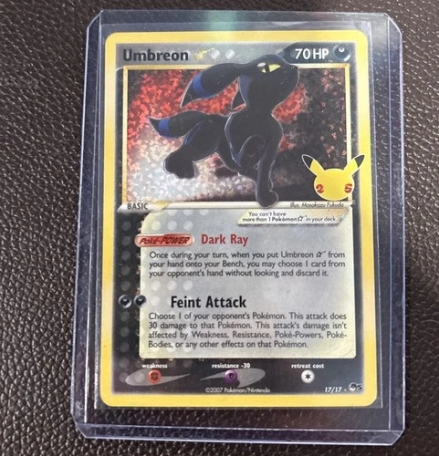 Pokémon Umbreon Gold Star 17/17 Holo Rare Card Celebrations 25th Anniversary