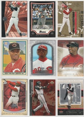 KEN GRIFFEY JR MARINERS REDS UPICK TOPPS BOWMAN CHROME LEAF DONRUSS STADIUM UD