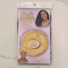 Stay On Satin Extra Large Satin Edge Bonnet Brown Style 9638 Sleep Cap NEW