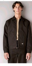 Dickies Men's Insulated Lined  Eisenhower Front Zip Jacket Large New Dark Brown