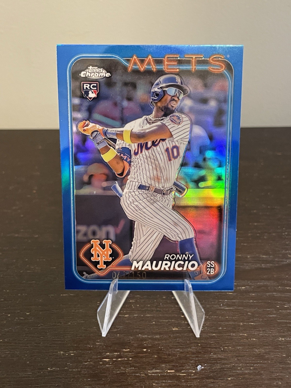 2024 Topps Chrome - Ronny Mauricio #28 Blue Refractor /150 (RC)