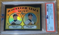 2021 Topps Heritage Tarik Skubal Casey Mize Chrome Black Refractor /72, PSA 9