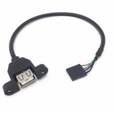 1PC New USB 2.0 Panel Mount to 5Pin Motherboard Header Extension Cable