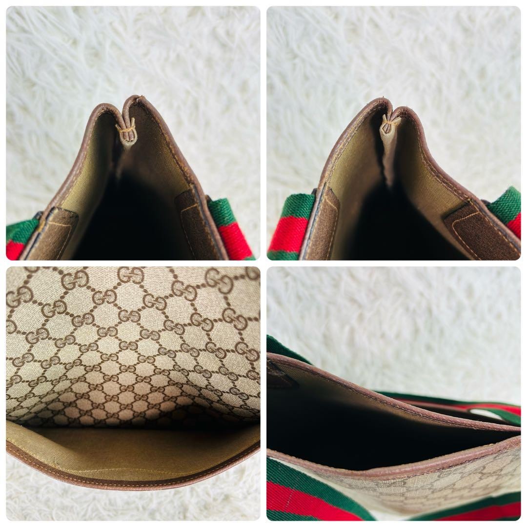 GUCCI Old Gucci Tote Bag Sherry Line GG Supreme Paper Tag From Japan Authentic thumbnail 16