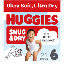 Huggies Snug  Dry Diapers Size 6, 21 Count White