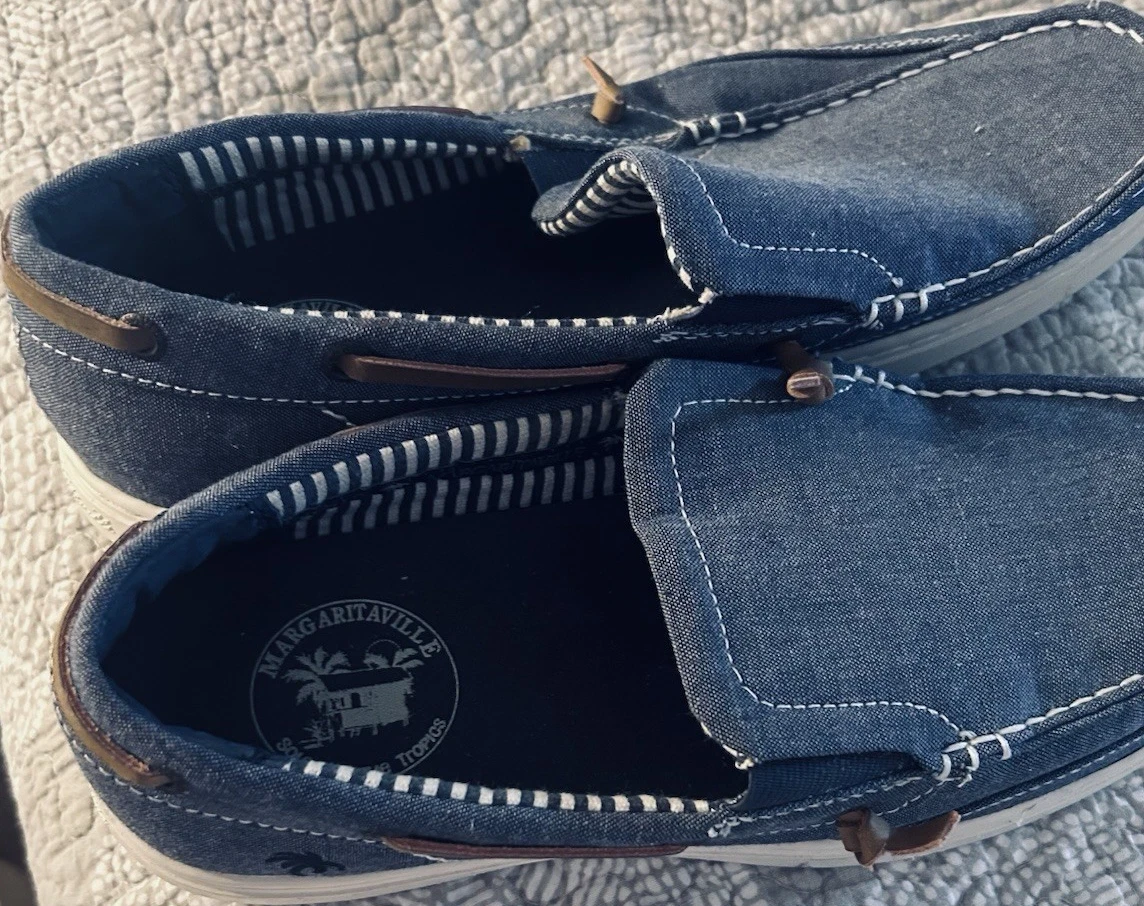 A pair of Margaritaville men\'s blue suede loafers in a size 11. Office, business Margaritaville | Shoes | Margaritaville Loafers | Poshmark main image 4