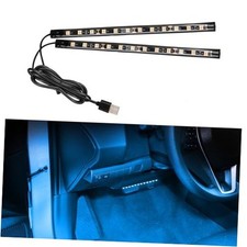 Car LED Strip Light, 12V 24 LED Vehicle Interior Atmosphere Lamps USB Ice Blue