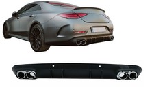 Heckdiffusor für Mercedes CLS-Klasse C257 18+ Chrom Auspuff Tipps CLS53 Look