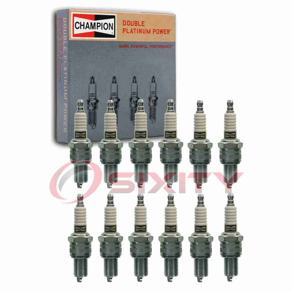 12 pc Champion Double Platinum Spark Plugs for 1966-1968 Ferrari 330 GTC hq