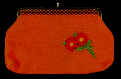 Vintage Small Coin Purse Bag - Mango - Clasp Lock Closure -Approx 7.5'' x 4.75''MS