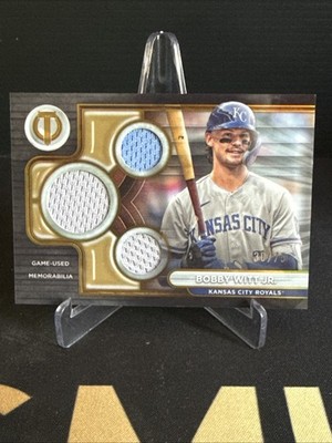 2024 Topps Tribute Triple Relics Gold Bobby Witt Jr. /75 #TTR-BW Royals