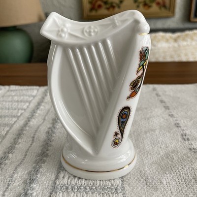 Royal Tara  Book of Kells  Irish Harp Made of Bone China 5 1/2 