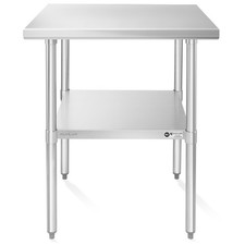 Mesa de acero inoxidable 24x24, NSF comercial restaurante cocina preparación y mesa de trabajo