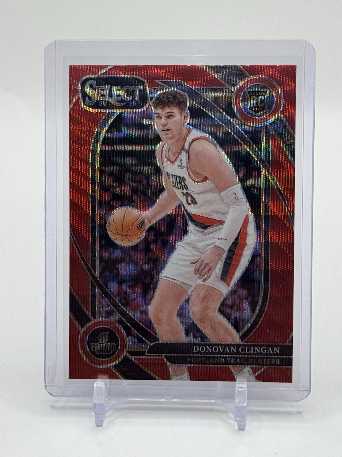 2024-25 Panini Select - Courtside Donovan Clingan #270 Red Wave Prizm (RC)