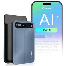 E EAZEYAI AI Voice Recorder, Transcribe  Summarize with Technology, Blue