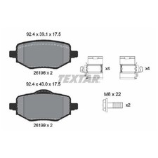 Satz Bremsbeläge Bremsklötze hinten für Peugeot 2008 2 UD 208 UB 24644973
