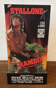 Vintage Rambo First Blood Part 2 Paper card Video Store Counter Display RARE