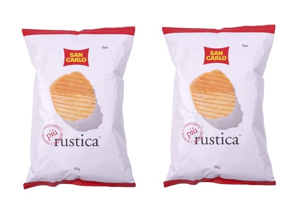 2X San Carlo Rustica Chips Patatine Kartoffelchips Gesalzen 50G Kartoffel Chips-image