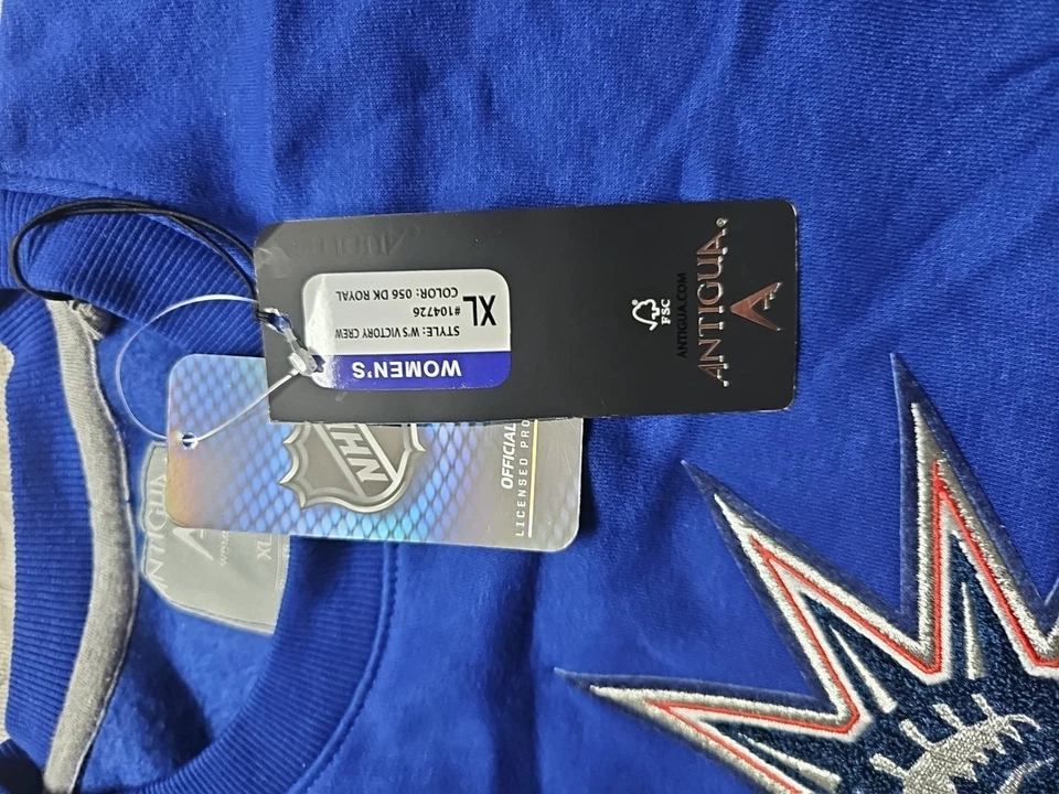 Sudadera New York Rangers NHL Cuello Redondo Azul Talla Mujer XL Antigua 001 Foto 3 de 3