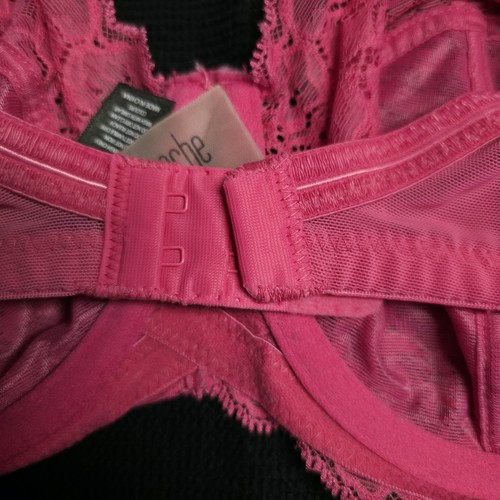 Panache Pink Lace Underwire Plunge Womens 34F Bra - Picture 8 of 16