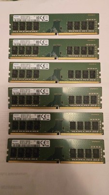 Lot of 6 TESTED SAMSUNG DDR4 8gb 1RX8 PC4-2400T-UA2-11 Desktop Memory