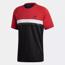 Adidas Mens 3-Stripes Club ClimaLite UV Pro Tee - Scarlet Red/Black - CE1426 - L
