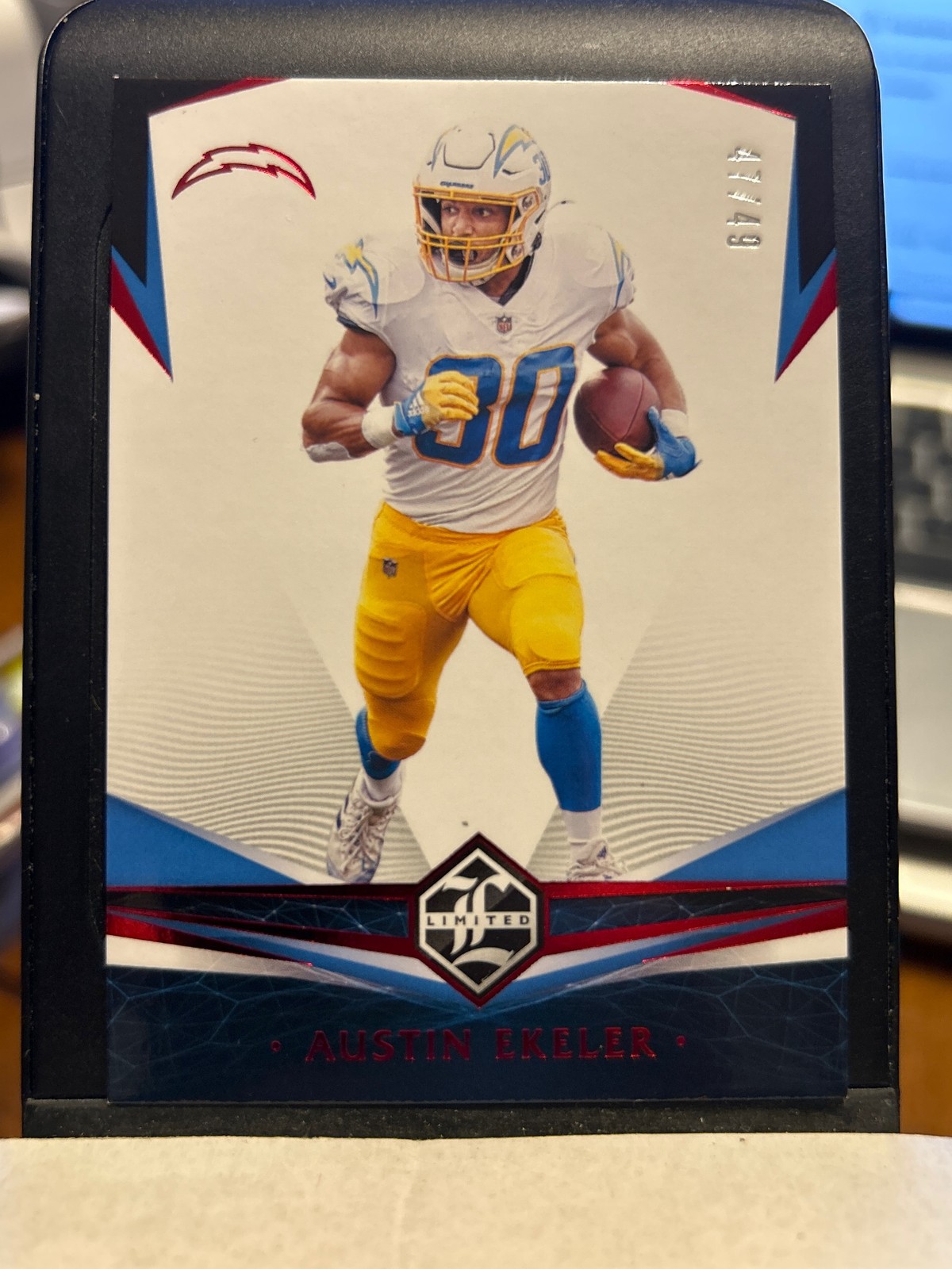 2020 Panini Limited #54 Austin Ekeler Ruby Spotlight #/49