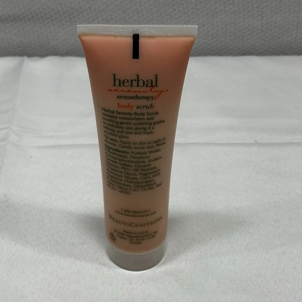 NOS BeautiControl Herbal Serenity Aromatherapy Body Scrub 4 oz. Full Size NEW - Image 3 of 4