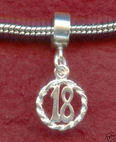 John Greed Signature Silver Happy 18th Birthday Heart Charm