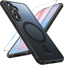 For Samsung Galaxy S24 FE Case with Glass Screen Protector Mag safe Phone Cover