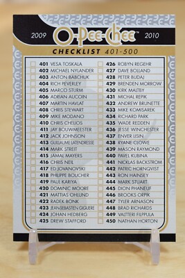 2009-10 O-Pee-Chee Hockey Base #500 Checklist