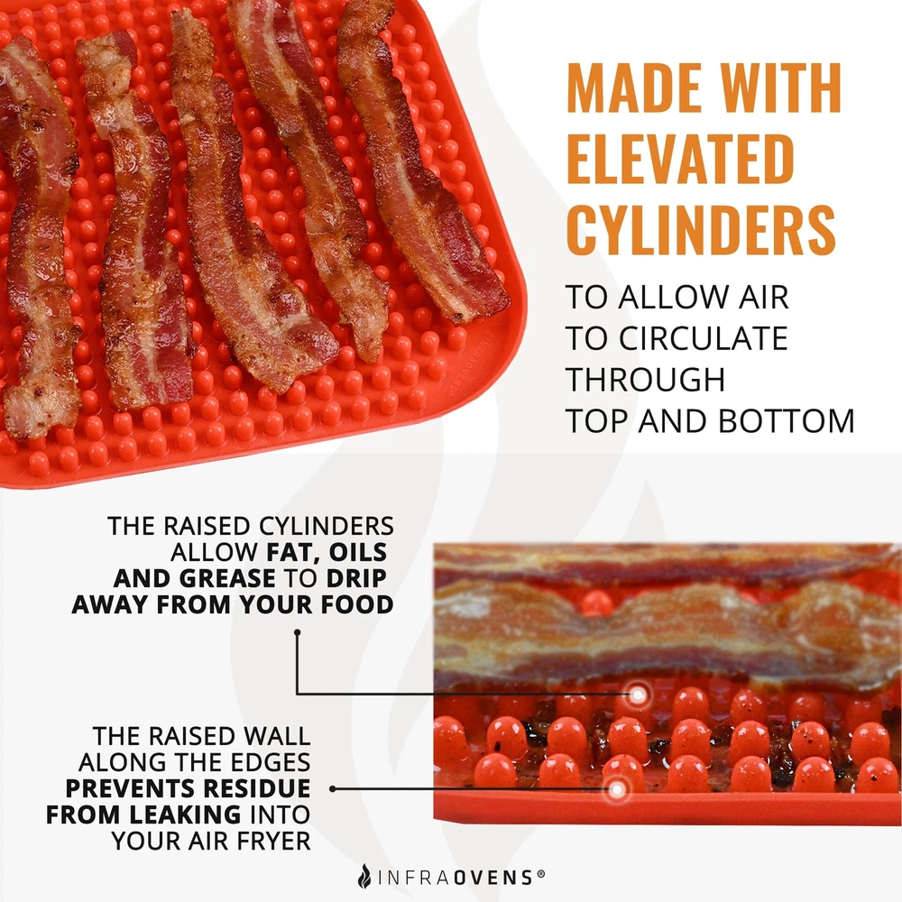 Air Fryer Liners Set of 3 with Silicone Mat Heat Resistant Mats for Compatible Air Fryer Liners Set of 3 with Silicone Mat Heat Resistant Mats for Compatible