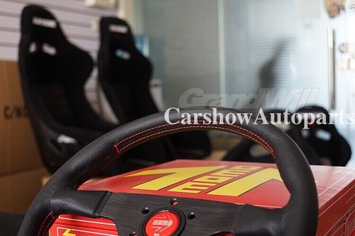 MOMO MonteCarlo 350mm 14' Genuine Leather Thickened Spoke Sport Steering Wheel - Picture 7 of 12