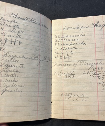 Piccolo notebook aritmetico matematica C 1880 cappa per carte commerciali verdure scuola compiti - Foto 3 di 7