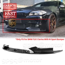 For BMW F10 5 Series 2011-2016 Carbon MP Style Front Bumper Lip Splitter Spoiler