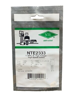 NTE2333 T-NPN, Si, High Voltage, High Speed Switch TO220 Replaces ECG2333