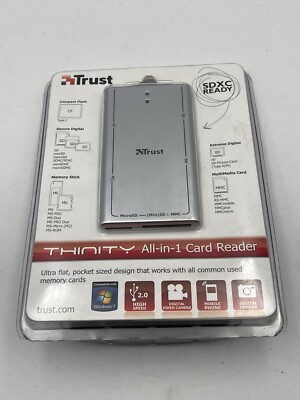 Trust Thinity Card Reader Slimline USB 2.0 Memory Card Reader 16264
