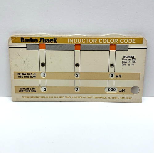 RadioShack Resistor/Capacitor/Inductor Color Code 271-1210 Engineering ...