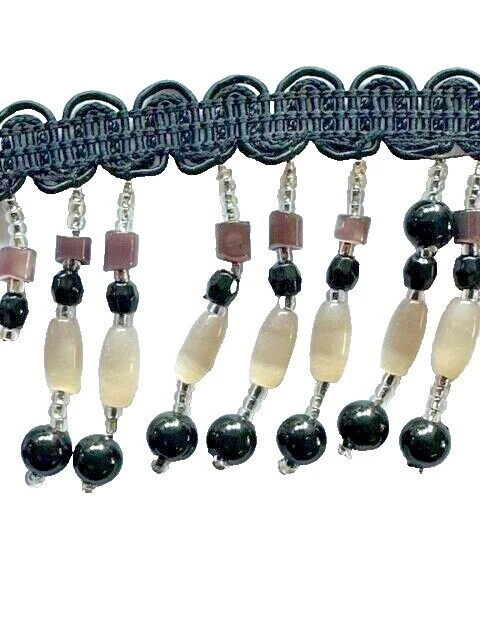 Lote Negro Con cuentas Ribetes para Costura