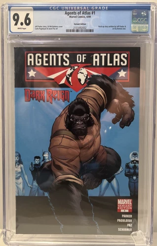 Agents Of Atlas #1 CGC 9.6 Cert# 2103492002- 1:20 Gorilla Man Variant  2009