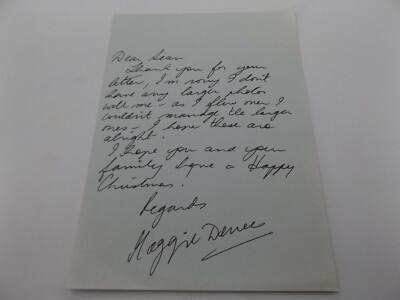HANDSIGNIERTER 8'' x 6'' SCHRIFTLICHER BRIEF - MAGGIE DENCE NACHBARN GEFANGENER SULLIVANS