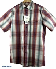Woolrich Shirt Mens Large Adventure Series Desert View Red Eco Rich Organic $65