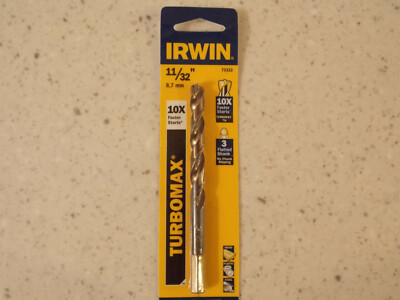 Irwin 73322 Turbomax 11/32'' x 4-3/4'' L High Speed Steel Drill Bit
