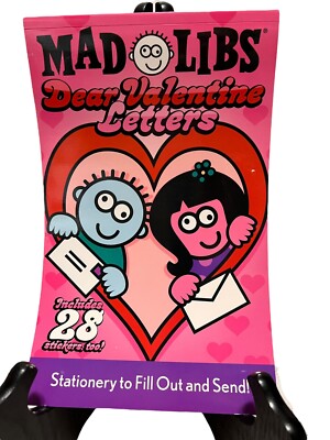 Mad Libs Dear Valentine Letters with Stickers Stationery to Fill Out & Send NEW