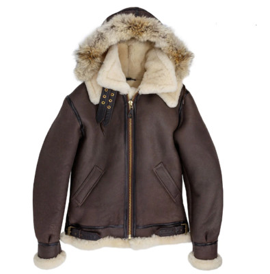 B3 Flight Pilot Men's RAF Aviator Real Shearling Sheepskin Leather Bomber Jacket